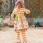 Baby outfit plus size trendy stripe puffy dress western girl outfit child fall Chevron clothes set