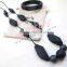 black rectangular faceted silicone teething beads necklace safety teething baby necklace breakaway claspsstatement necklaceTN066