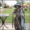 European woman bronze sculpture square garden landscape sculpture