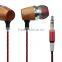 Free sample wood earphones in ear stereo with good sound earpiece