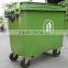 outdoor plastic dustbin/waste container with lid and four wheels 660Litre