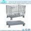 Warehouse folding storage wire steel basket cage