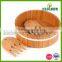 Bamboo Salad Bowls With Color Silicone Ring Outside