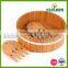 Bamboo Salad Bowls with color silicone ring outside