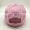 wholesale customize 100% cotton 6 panel pink baseball cap embroidered