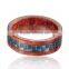 Wholesale Natural Wood Ring, Black Blue Carbon Fiber Inlay Wood Rings Men