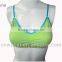 green genie bra with blue stripe and embossed lace