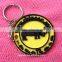 Cute logo silicone/pvc keychain with gold metal link