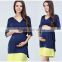 Hit color Modal Maternity dress for Pregnant Women