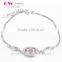 925 Sterling Silver Jewelry Bracelets Crystal Charm Chain Bracelet New Fashion For Women
