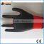 BSSAFETY 13 gauge red nylon knitted black nitrile coated working gloves