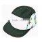 Wholesale Custom Logo Fashion Floral 5 Panel Flat Brim Hats/ Cap Wholesale 5 Panel Strapback Hat Cap Buckle Camper 5 Panel Cap