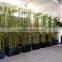2015 China factory wholesales plastic fake artificial lucky garden bamboo fence branches leaves