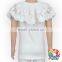 Latest Designs Baby Clothes Big Lace Fringe Baby Tank Top Shirts Wholesale Plain White Cotton Lace Tops Girls Kids