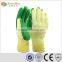 sunnyhope yellow liner T/C green thick Latex Coated Work Gloves