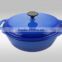 Cast iron enamel cookware blue color