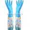 Long Velvet Gloves Housework Dishwashing Gloves Latex Rubber Gloves Thick Warm Laundry Gloves
