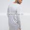 Super Longline Long Sleeve T-Shirt for Men Lightweight 100% Cotton Plain Grey Tall Tee Wholesale Extra Long T Shirt OEM