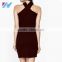 YIHAO New Fashion Short Solid Bodycon Cooktail Party Dress Red Sexy Ladies Bandage Dress