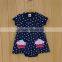 2017 Summer cinched short sleeve girl romper one piece polka dot new born baby dress