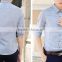 Men in shirt sleeves stripe DP summer men's slim young Korean business casual shirt five tide sleeve