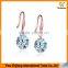 Hot Sell 8mm White Gold Plated Cubic Zricon Stone Earring For Women