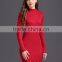 New Brand Design European Style Lace Patchwork Knitted Dress Women Autumn Sweater Dress High Quality Winter Red Dress