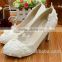 White wedding dress dresses high heels wholesale the new lace hand wedding shoes PU bridal shoe WS018