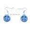 Fashion Cheap Anti-War Peace Sign Turquoise Drop Earring