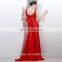 EM8002 Embroidery Wide Baldric Evening Dress V-neck Bridesmaid Dress Formal Dress