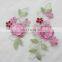 customized beautiful design organza embroidery applique for dress