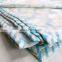 Queen Size Indian Voile Cotton White And Troq Hand Block Printed AC Quilt Dohar