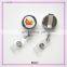 circular chrome plated metal retractable badge holder