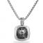 Sterling Silver Jewelry 14mm Albion Pendant with Hematite(P-015)
