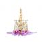 Girl Party Crown Headband Kids Gold Unicorn Hair Ornament with Flower Headwear 6Colors