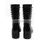 Hedgehog shoes woman knee high platform PVC rain boots