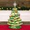 mini small hand painted ceramic christmas xmas artificial tree decoration ornament with led lights