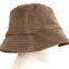 men's and women's fashion genuine sheepskin leather with print bucket hat