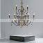 Retro French Chandelier White Distressed Wood Rust Metal Arms Candle Style Chandeliers 6 Lights for Living Dining Room
