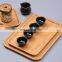 Natural Ecofriendly Round Wooden Platter Snack Food Bamboo Serving Tray