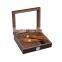 wholesale custom spanish cedar wooden box with hygrometer humidifier solution desktop glass cigar humidor