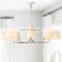 Modern Industrial Style Leaf shape oval fabric shade Chandelier Light Fixture For Living Dining Room Kitchen Island Foyer Lobby