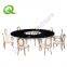Luxury Gold Stainless Steel Party Event Rectangle Marble Dining Table