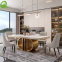 Modern hotel furniture stainless steel round rotating dining table