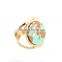 Fitness Single Pink Stone Designs Gold Jewelry For Girls Circle Ring