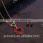 New arrival high quality red crystal stone love heart ladies stud earrings / necklaces jewelry sets
