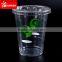 High-quality disposable clear PET plastic cups with dome lid,Smoothie plastic cups with simple logo