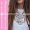 Hot Selling Gypsy Women Style Vintage Embossed Bib Jewellry Fashion Necklace