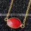 Popular Golden Electroformed Owl Natural Stone Necklaces For Women Quartz Crystal Necklaces Connetor