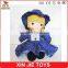 EN71 standard sitting plush dolls sitting girl doll with adress 10inch sitting soft girl doll toys